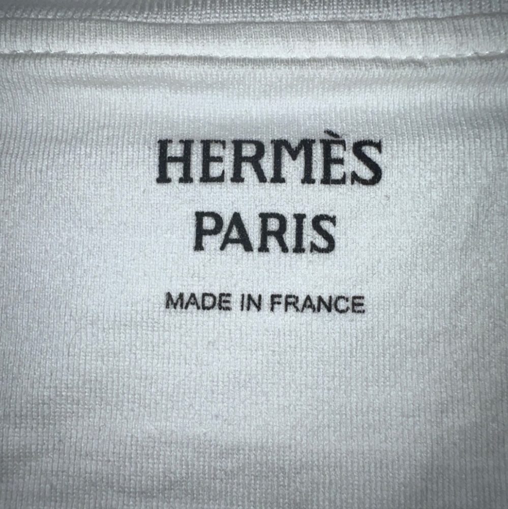 HERMÈS EMBROIDERED POCKET T-SHIRT CHAINE'D ANCRE WHITE 38 Great Condition Hermes - Picture 6 of 8